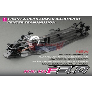 Destiny RX-10F 3.0 1/10 FWD Touring Car Kit (Graphite Chassis Edition) DRX-00014
